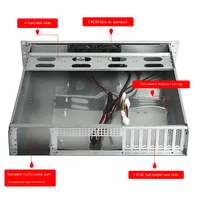 Delta 1 + 1 redundan Dual Power Supply 2U aluminium Panel Server Chassis EATX Motherboard 450mm dalam rak Mount digunakan stok merah