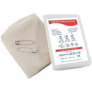 Anthrive First Aid Non-woven Bleached Medical Dressing Cotton Gauze Compressed Triangle Triangular Bandage