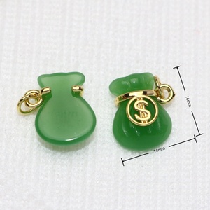 JS2121 18k Gold Plated Green White Red Dollar Sign Money <strong>Bag</strong> <strong>Charms</strong> Pendants,Money <strong>Bag</strong> <strong>Charm</strong> for DIY Jewelry Making Supply - Product Image 5