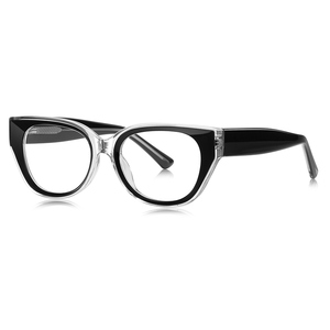 Montatura per Occhiali da Vista LS020 da Donna, Stile Punk, Ovale, con Bordo Completo - Look Naturale, Blocco Luce Blu, Anti-Radiazioni, Ideale per <span class=keywords><strong>Foto</strong></span> <span class=keywords><strong>di</strong></span> Influencer - Product Image 3