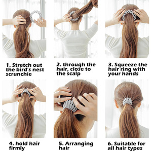 Colorful Velvet <strong>Hair</strong> Accessories <strong>Birds</strong> <strong>Nest</strong> <strong>Hair</strong> Ties and <strong>Clips</strong> for Women Scrunchies Bun Maker and Ponytail Holders <strong>Hair</strong> <strong>Clip</strong> - Product Image 6