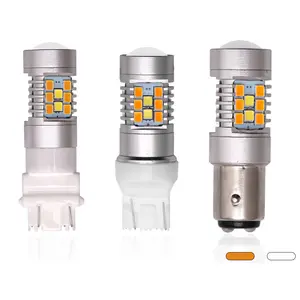 Lumens Cao Trắng Vàng Màu Kép LED Bóng Đèn 1157 3157 7443 Ban Ngày Chạy Ánh Sáng Lần Lượt Tín Hiệu Tự Động LED Ánh Sáng Xe bóng Đèn