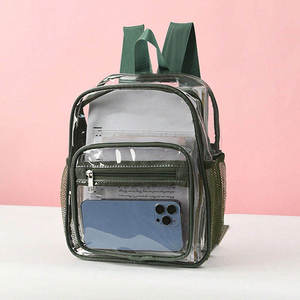 Customizable logo high-quality casual PVC transparent school <b>backpack</b> <b>waterproof</b> transparent <b>backpack</b> zipper - Product Image 2