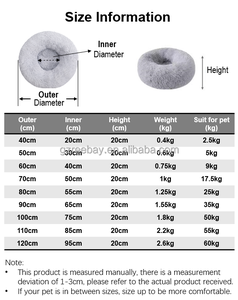 100cm felpa esponjosa lavable colorido grande Donut calmante perro cama sofá cojín redondo sofá cama para mascotas para perro gato - Product Image 5