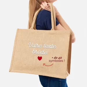 Extra large High quality waterproof easter bunny jute bag custom logo eco friendly shopping bag printing burlap tote bag