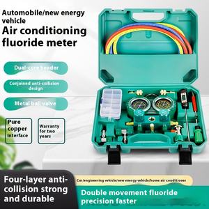 เครื่องวัดฟลูออรีนสำหรับเครื่องปรับอากาศอัตโนมัติ R134A สำหรับใช้ในบ้าน R22R410 เกจวัดแรงดันน้ำยาทำความเย็นแบบหิมะ ชนิดสองหัววัด สำหรับยานพาหนะ - Product Image 5