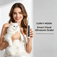 CURVY MOON Nouveau Design Nettoyeur Dentaire Électrique Ultrasonique Portable de Haute Qualité pour Usage Domestique avec Écran Couleur et Affichage Visuel pour l'Élimination du Tartare
