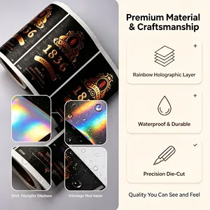 Pegatinas Holográficas con Láser Arcoíris, Pegatinas Decorativas con Logotipo Holográfico, Resistentes al Agua y con Corte Personalizado - Product Image 4
