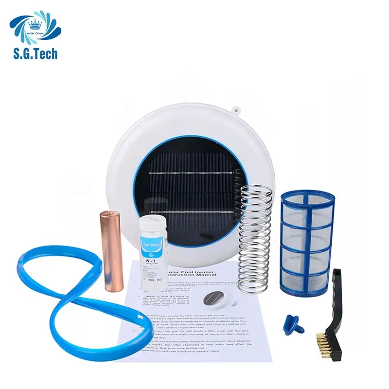 Outdoor solar ionizer swimming pool cleaner with high performance