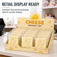 Jouet anti-stress en forme de tranche de fromage réaliste à remontée lente, jouet sensoriel souple à presser pour soulager le stress, idéal pour le bureau