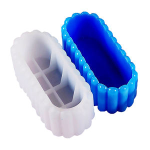 3D pas cher <span class=keywords><strong>large</strong></span> ligne verticale surface ellipsoïdale rectangle forme silicone bricolage résine pot vase bougie pot moule - Product Image 6