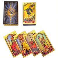 Vente en gros de cartes de tarot Feeron personnalisées, écologiques, brillantes, à coins arrondis, style européen, type normal, finition noir et or