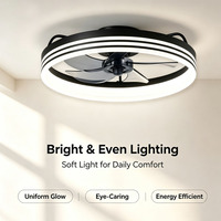 Ventilateur de plafond haut de gamme 60W avec éclairage, intensité réglable, en fer et acrylique, 6 vitesses, pour chambre et salon