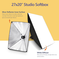 Accessoires de Photographie Boîte à Lumière 50*70 cm avec Trépied 2.1m Éclairage Ampoule LED Pliable pour Studio Photo