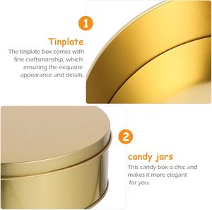 Gold Round Cake Tins 5inches Food Grade Tinplate <b>Box</b> for Cookies Candy Chocolate Bread Sugar <b>Gift</b> Packaging 135*50mm <b>Empty</b> <b>Box</b> - Product Image 3