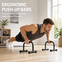 Barres de pompes robustes en acier antidérapantes pour entraînement de musculation à domicile, exercices de poitrine et équipement de calisthénie