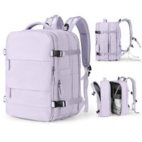 Mochila de viaje impermeable grande para hombre y mujer, compartimento para ordenador portátil deportivo de negocios personalizado extensible para senderismo con puerto de carga USB