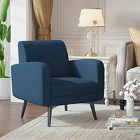Fauteuil tapissé de siège de double plate-forme de jambes en métal de salon de loisirs pour le salon