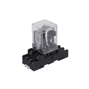 Relais de puissance miniature à usage général Asiaon AS53F 2Z 8 broches 12A 250VAC DPDT 2CO avec support de montage sur rail DIN intermédiaire - Product Image 1