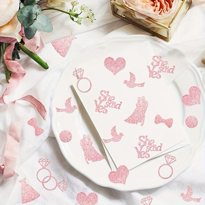 Confettis de <span class=keywords><strong>table</strong></span> roses scintillants en forme de diamant pour mariage, fiançailles, fête prénuptiale et décoration de fête - Product Image 3