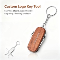 Logo OEM DIY, porte-clés multifonction en acier inoxydable, couteau de poche, mini-outil pliable, ouvre-bouteille, portable, extérieur, EDC