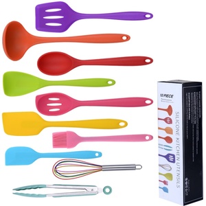 Colorful 10-Piece <b>Silicone</b> Kitchenware Set Non-Stick Pot with Environmental Protection Cooking Shovel <b>Tool</b> Utensils - Product Image 1