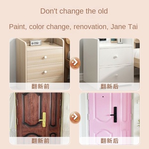 Échantillon gratuit Peinture à l'eau pour bois à haute couverture pour la rénovation de meubles Changement de couleur Porte en bois Commode de chevet Liquide pour la maison - Product Image 4