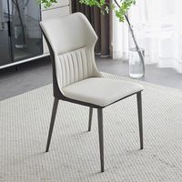Chaise de salle à manger moderne rembourrée avec dossier ergonomique et pieds en métal robustes pour la maison, le restaurant, le café, l'hôtel
