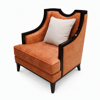 Fauteuil d'appoint moderne en tissu rembourré pour salon d'hôtel, appartement, avec rembourrage en éponge pour chambres d'hôtel