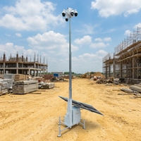 Remorque de surveillance solaire mobile standard américaine avec mât de 9 m et caméra CCTV sans fil pour la surveillance et la sécurité des sites distants