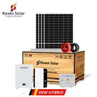 Système photovoltaïque 5kw, batterie solaire hybride, usage domestique, haute qualité, système solaire