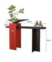 Nouvelle table console d'entrée de style chinois, table console artistique classique en bois massif, murale, simple, armoire décorative