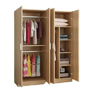 Clothes Cabinet Wardrobe Bedroom Furniture Closet Storage Wood Factory Wholesale Fashion Modern Home Furniture Wood Frame Wooden