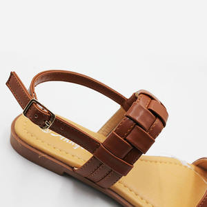 Сандалии женские летние 2025 на плоской подошве с пряжкой и открытым носком - Product Image 4