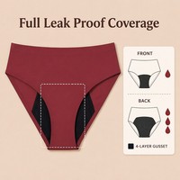 Culottes menstruelles réutilisables, alternative aux culottes menstruelles jetables, sous-vêtements menstruels jetables, 4 couches, anti-fuites, en nylon