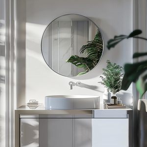 Bathroom Mirror with Waterproof <b>Gold</b> <b>Frame</b> Modern Style LED Lights 3 Colors to Light Up Wall Vanity - Product Image 3