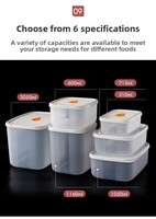Ensemble de 3 contenants hermétiques pour aliments, sans BPA, boîtes de rangement de cuisine en plastique multi-tailles pour réfrigérateur