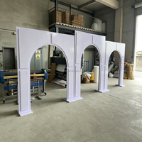Papan Latar Belakang Pernikahan 3D Muwei Putih, Stand Panel Bunga untuk Pajangan