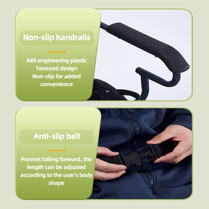 Sedia a rotelle manuale pieghevole portatile leggera in acciaio al carbonio con struttura compatta sedia a rotelle da viaggio per anziani e pazienti - Product Image 4