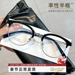 Montures de lunettes rétro demi-cerclées 7205 ovales moyennes TR90 pour hommes Danyang Fashion - Product Image 3