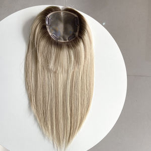 Wholesale European Russian Virgin Human Hair Pieces Mono Top Base Alopecia Monofilament Female Woman Hair Topper - Product Image 4