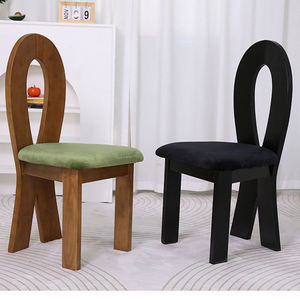 Sillas de Comedor de Diseño Moderno y Lujoso con Forma de Cola de Pez, para Interiores, Hoteles, Cocinas, Cafeterías, de Tela, Madera Maciza, Diseño Retro para Banquetes - Product Image 1