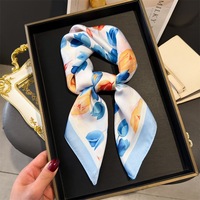 Daou Stock Foulards carrés en soie à motifs floraux, cache-cou de haute qualité, protection solaire, accessoires capillaires pour femmes, vente en gros