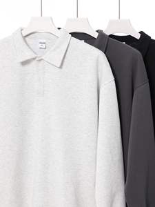 H5489 nuovi stili all'ingrosso Custom 350 Gsm 100% cotone <span class=keywords><strong>Polo</strong></span> <span class=keywords><strong>collo</strong></span> felpe per gli uomini per le donne - Product Image 4