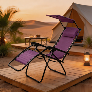 Nouveau design moderne, chaise longue <span class=keywords><strong>de</strong></span> plage et d'hôtel réglable en acier inoxydable, confortable, pliable, zéro gravité, avec visière solaire - Product Image 5