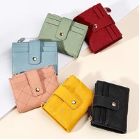 Dompet Wanita Tempat Kartu Dompet Lipat Kecil RFID Blocking PU Dompet Pendek Mini Lucu