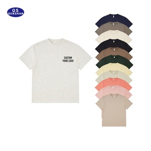275 Gsm Logo personnalisé haute qualité été t-shirt 100% coton bas quantité minimale de commande Fitness t-shirt couleur unie loisirs de plein air t-shirt Ee