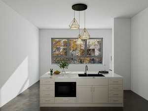 Mobile da Cucina Moderno ed Ecologico con Isola e Piano in Quarzo, Personalizzabile <span class=keywords><strong>per</strong></span> Cucine Compatte e Appartamenti - Product Image 3