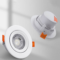 Spot LED encastré rond moderne, orientable, 3W 5W 7W 9W, blanc, éclairage commercial, décoration