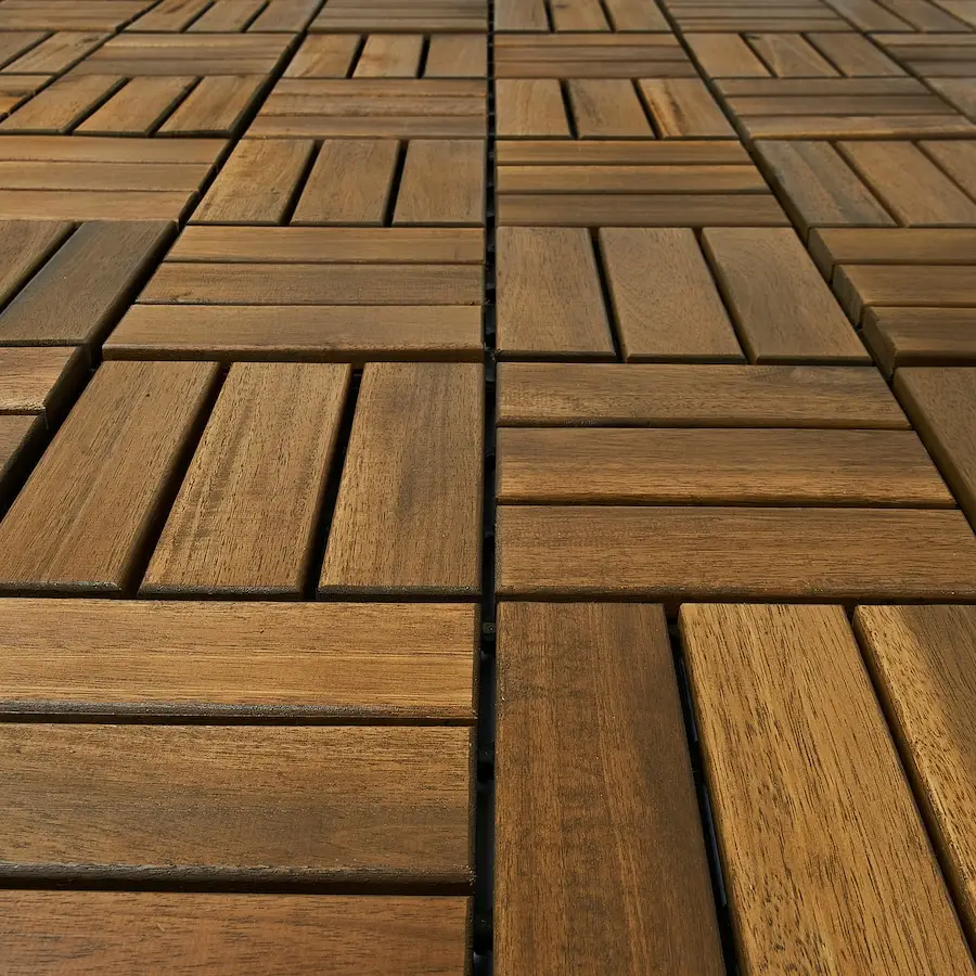 Trong kho 12 "x 12" gỗ rắn lồng vào nhau sàn decking gạch 12 thanh keo decking gạch ngoài trời sàn gỗ